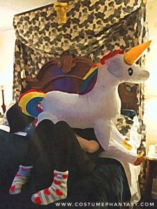 blowing a unicorn, inflatable