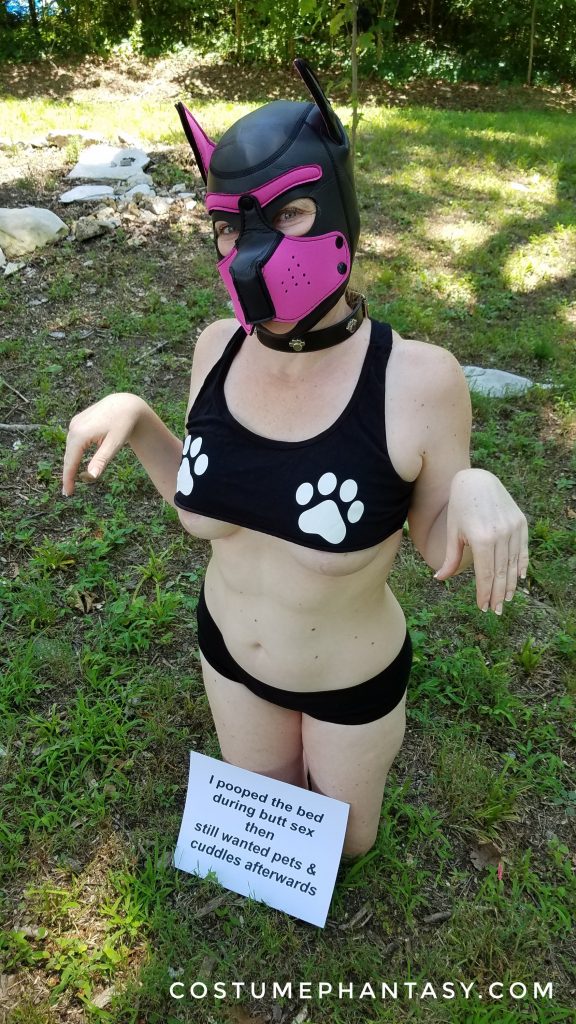 Pet shaming sexy puppy girl for butt sex accident 