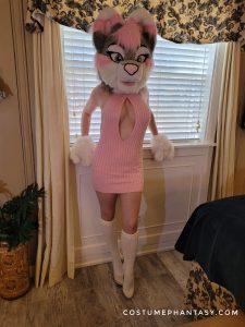filthy, whore, pink, furry, fucktoy, high heels and knee socks, cute, sexy