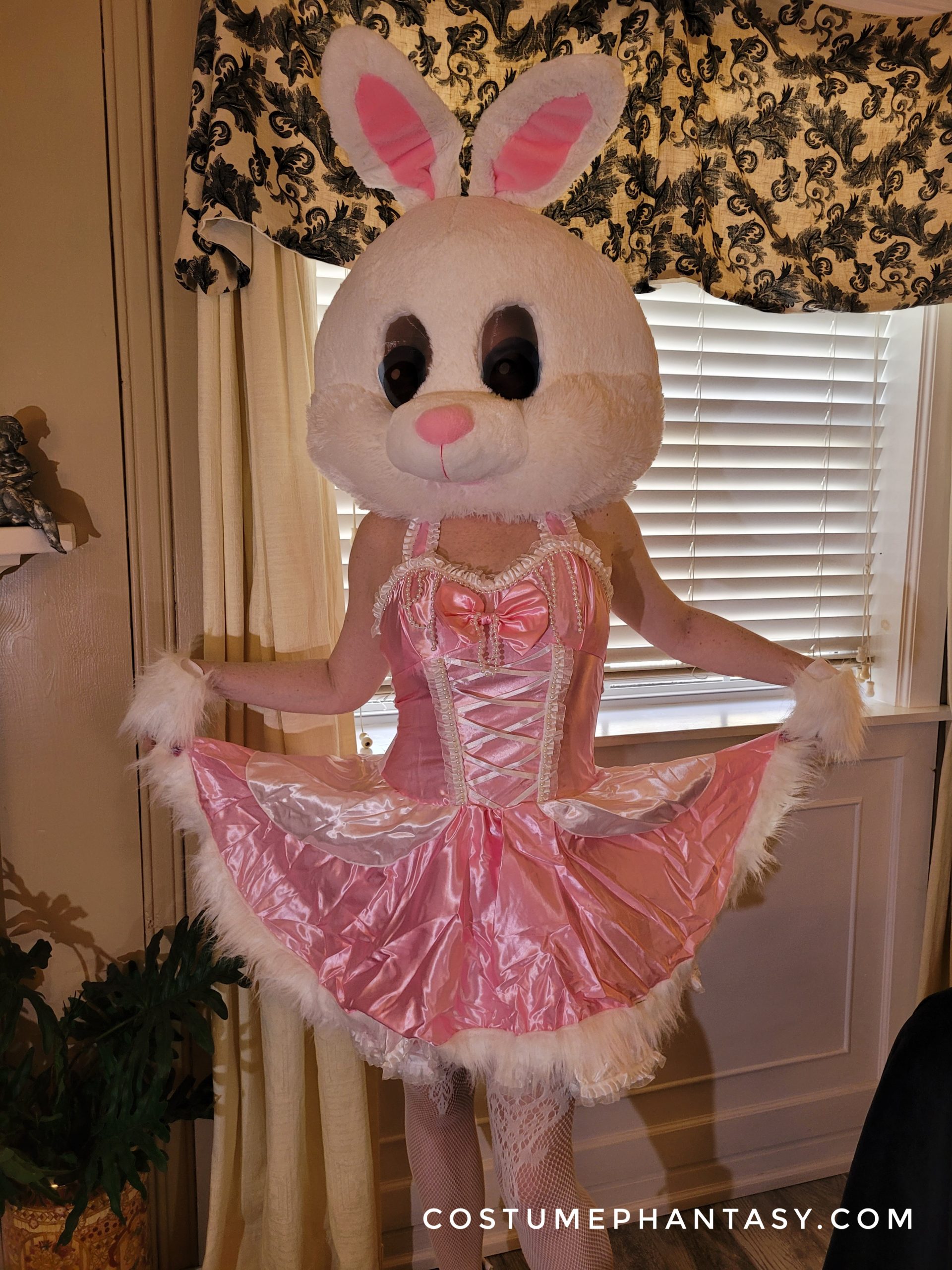 Furry, costume, bunny girl, pink dress
